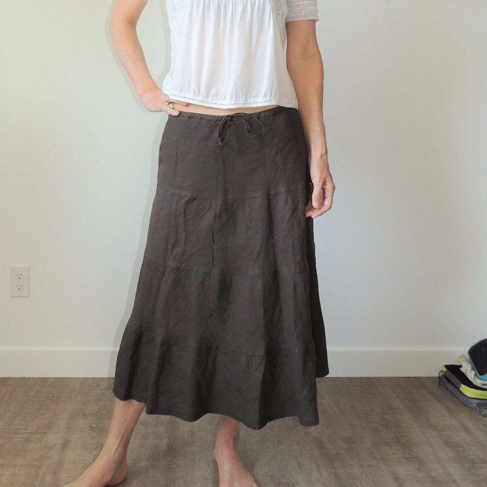 Linen boho skirt